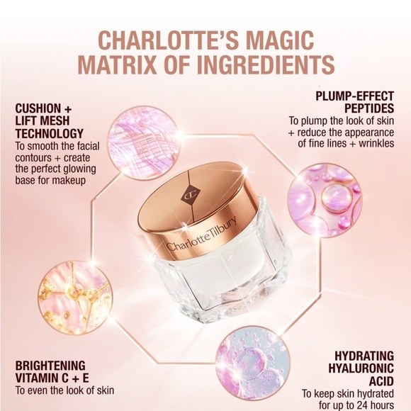 Charlotte Tilbury Magic Cream Anti-Aging Moisturizer Makeup Primer 7oz - Picture 3 of 10